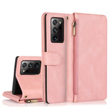 Luxury Skin Feel Multi-card Zipper Leather Case For Samsung Note20 Ultra