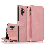 Luxury Skin Feel Multi-card Zipper Leather Case For Samsung Note10 Plus