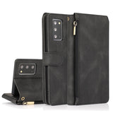 Luxury Skin Feel Multi-card Zipper Leather Case For Samsung Note20/Note20 5G