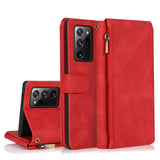 Luxury Skin Feel Multi-card Zipper Leather Case For Samsung Note20 Ultra