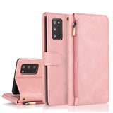 Luxury Skin Feel Multi-card Zipper Leather Case For Samsung Note20/Note20 5G