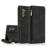 Luxury Skin Feel Multi-card Zipper Leather Case For Samsung Note10