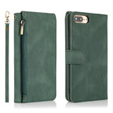 Luxury Skin Feel Multi-card Zipper Leather Case For iPhone 7 Plus/8 Plus