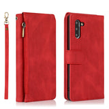 Luxury Skin Feel Multi-card Zipper Leather Case For Samsung Note10