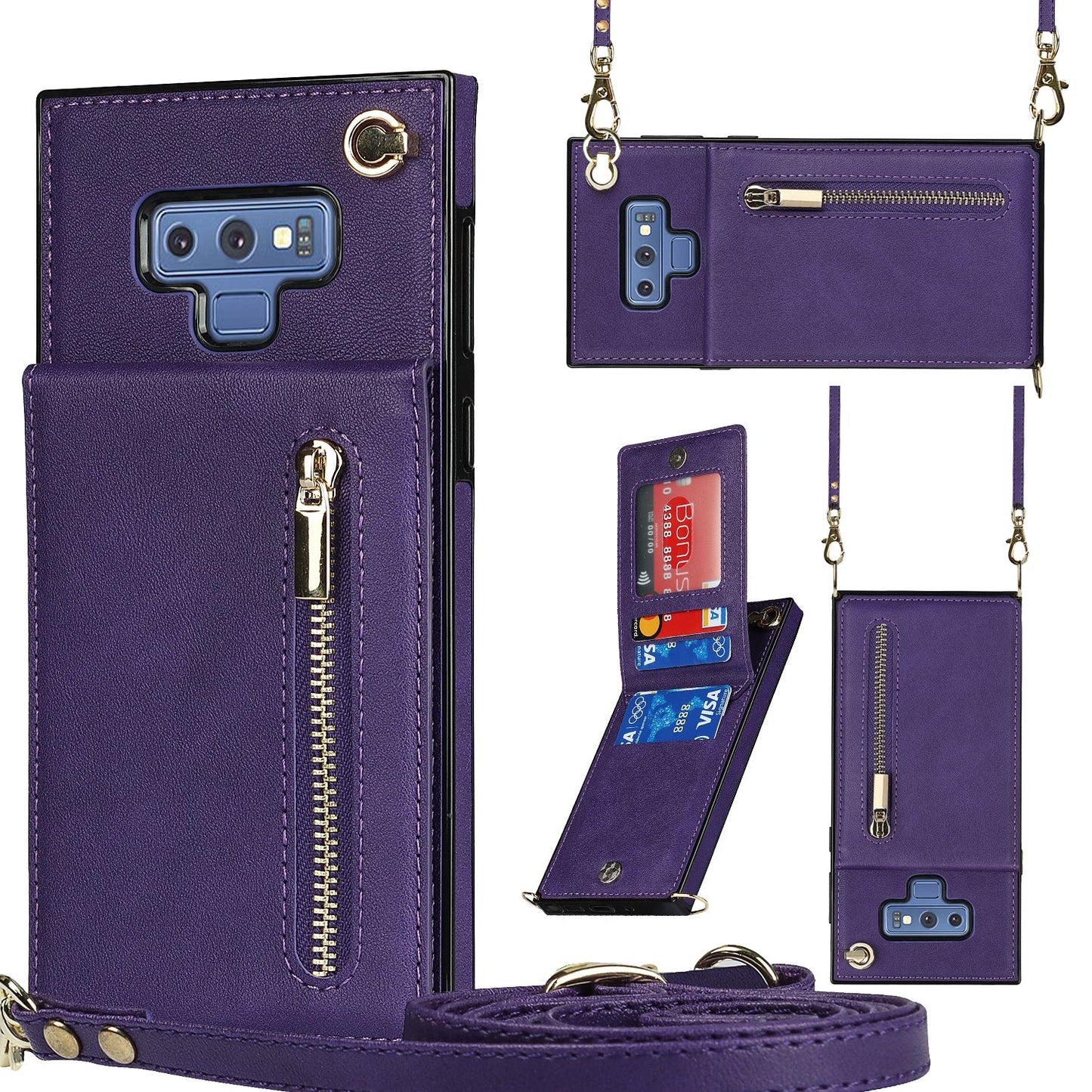 New Crossbody Zipper Wallet Phone Case For Samsung Note9