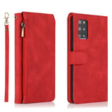 Luxury Skin Feel Multi-card Zipper Leather Case For Samsung S20 Plus