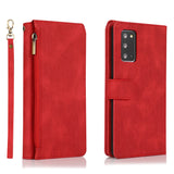 Luxury Skin Feel Multi-card Zipper Leather Case For Samsung Note20/Note20 5G