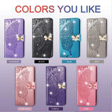 Luxury Embossed Butterfly Leather Wallet Flip Case For Samsung A40