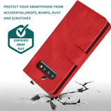 Luxury Skin Feel Multi-card Zipper Leather Case For Samsung S10