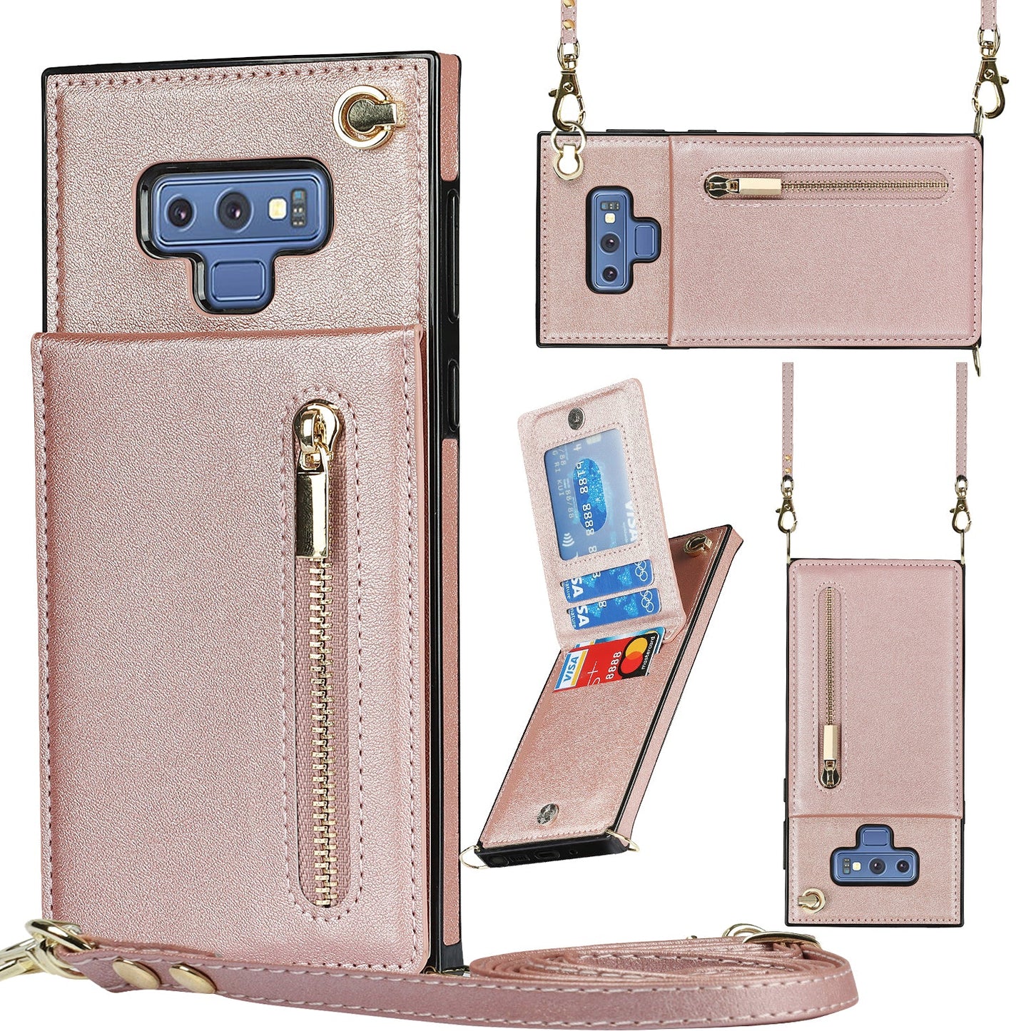 New Crossbody Zipper Wallet Phone Case For Samsung Note9