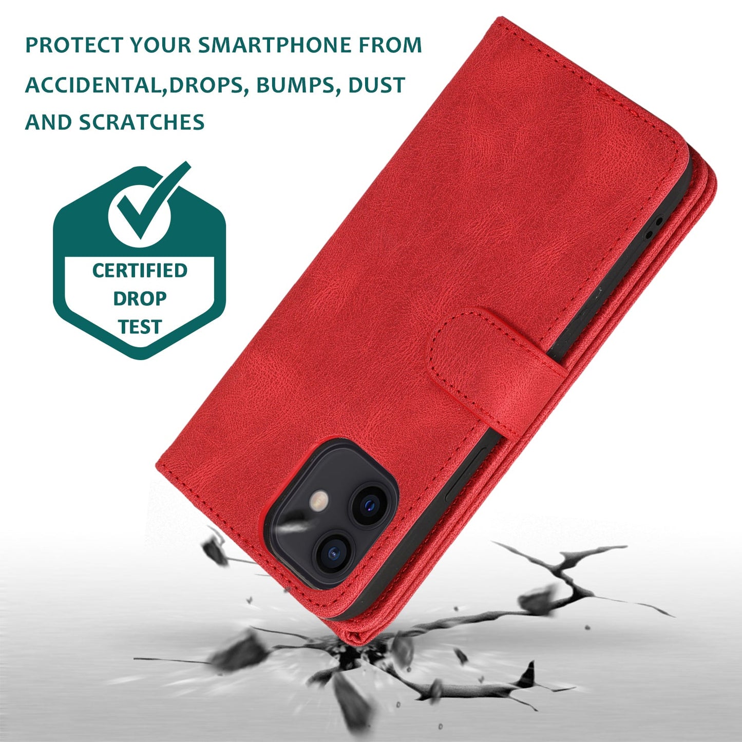 Luxury Skin Feel Multi-card Zipper Leather Case For iPhone