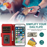 Luxury Skin Feel Multi-card Zipper Leather Case For iPhone 7/8