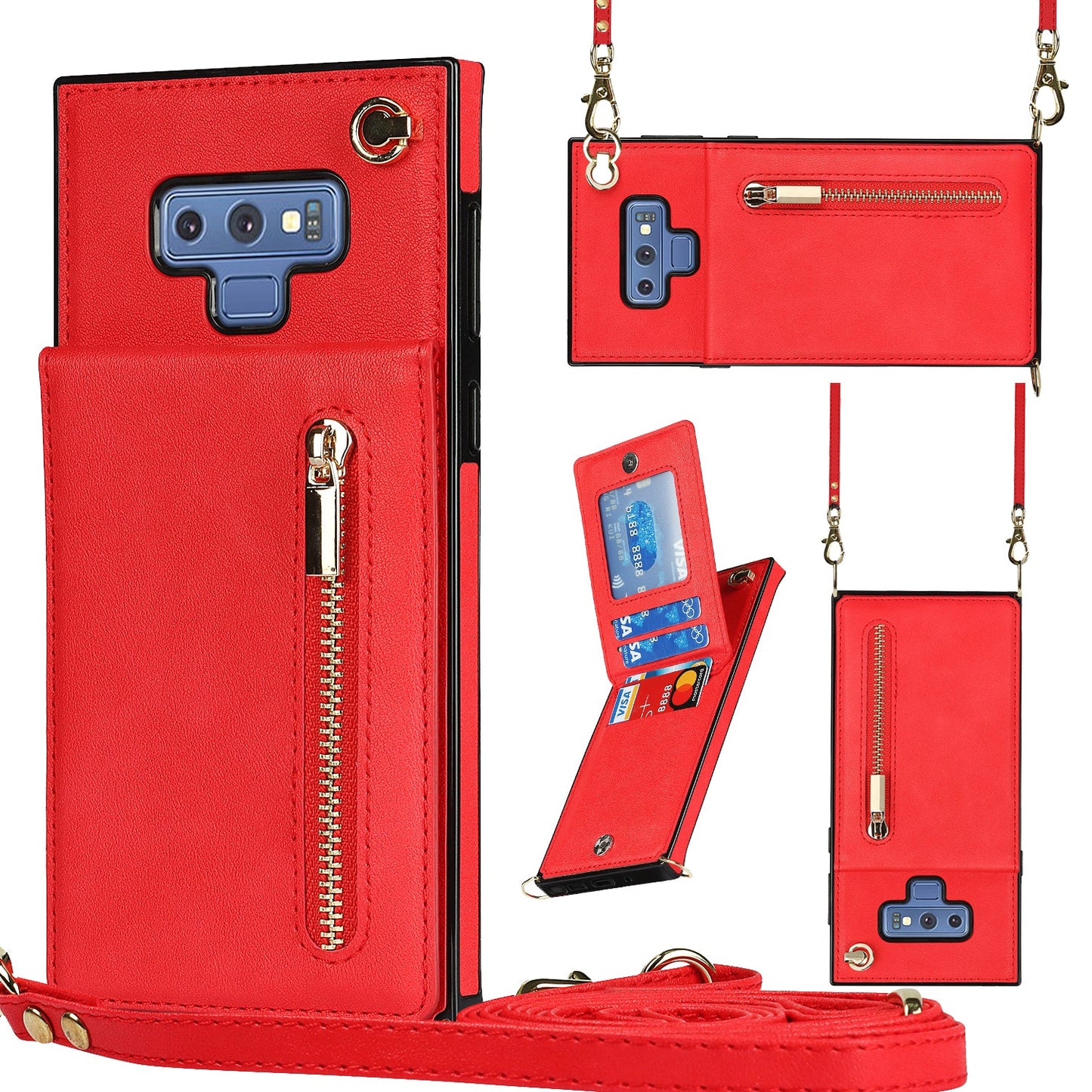 New Crossbody Zipper Wallet Phone Case For Samsung Note9