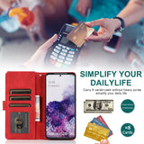 Luxury Skin Feel Multi-card Zipper Leather Case For Samsung S20 Plus