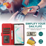 Luxury Skin Feel Multi-card Zipper Leather Case For Samsung Note10