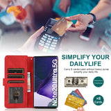 Luxury Skin Feel Multi-card Zipper Leather Case For Samsung Note20 Ultra