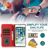 Luxury Skin Feel Multi-card Zipper Leather Case For iPhone 7 Plus/8 Plus