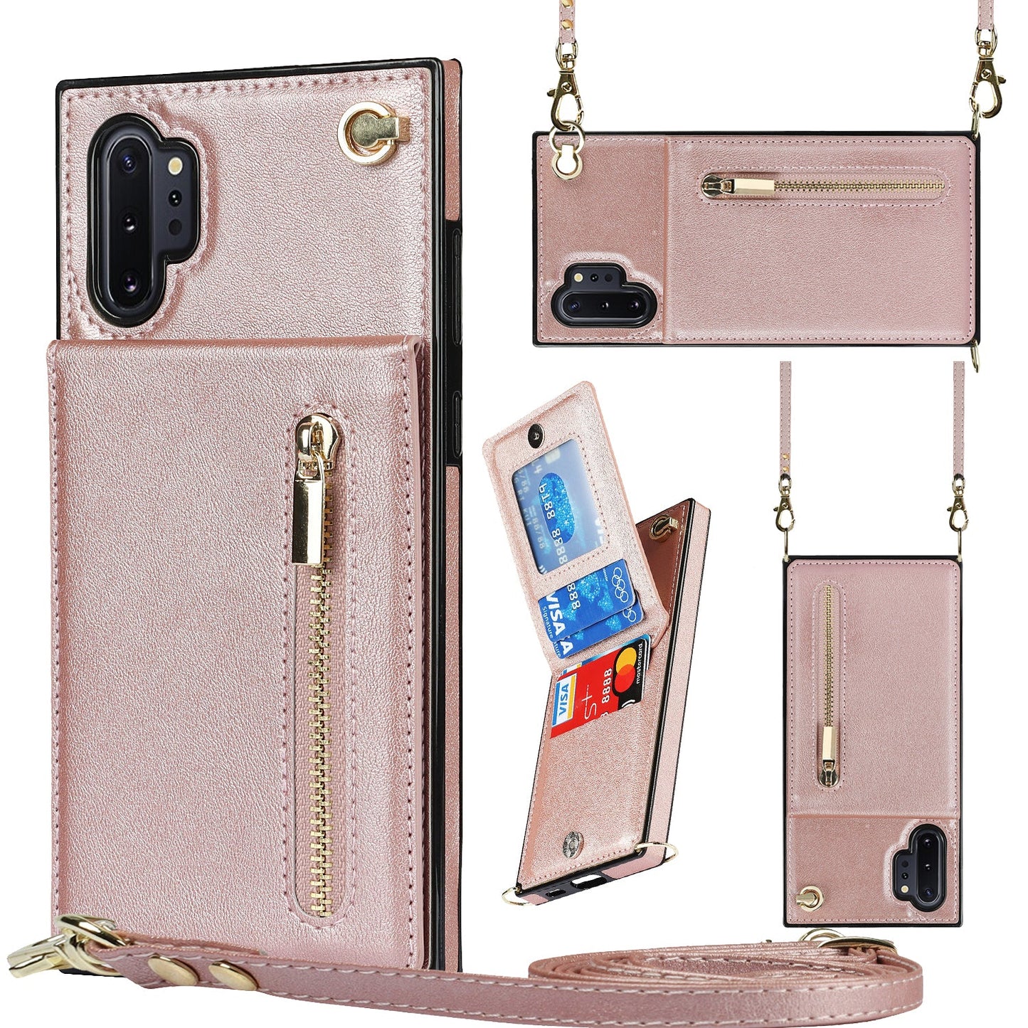 New Crossbody Zipper Wallet Phone Case For Samsung Note10 Plus
