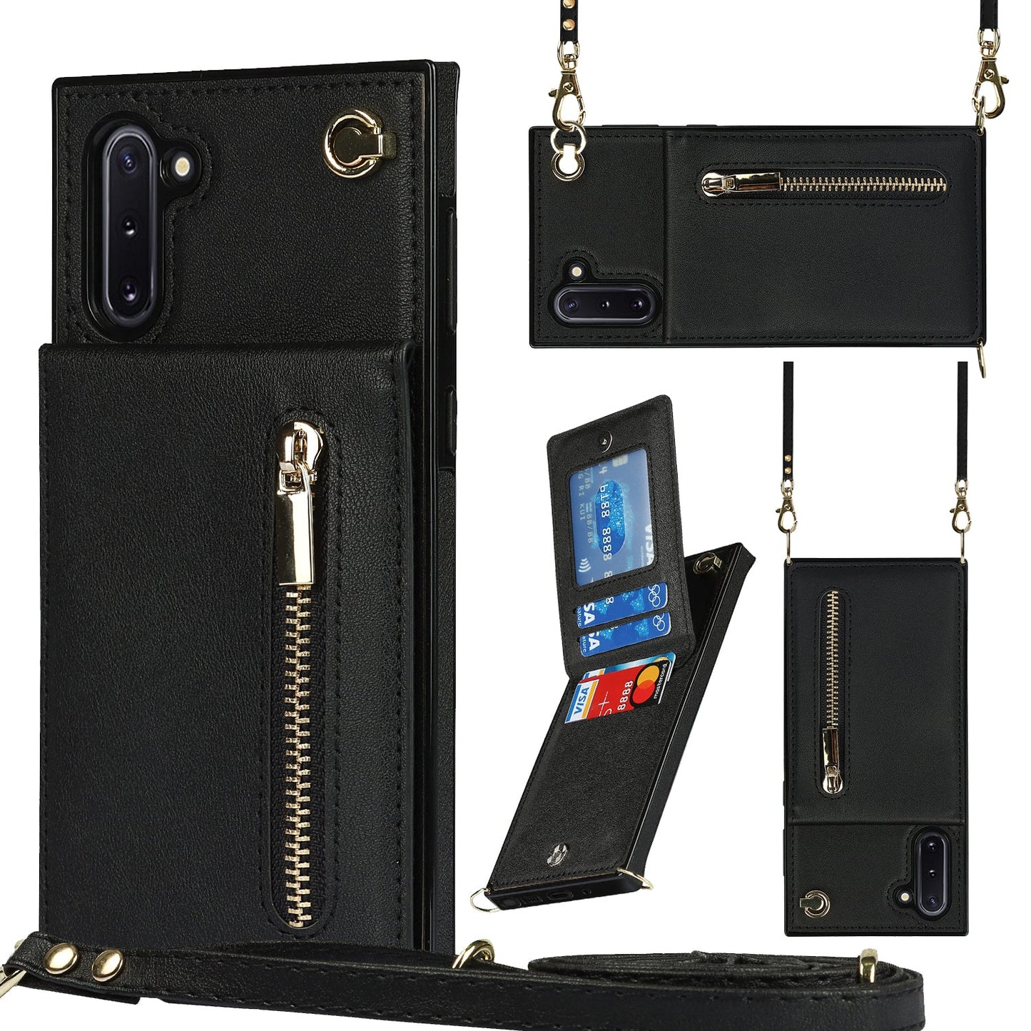 New Crossbody Zipper Wallet Phone Case For Samsung Note10