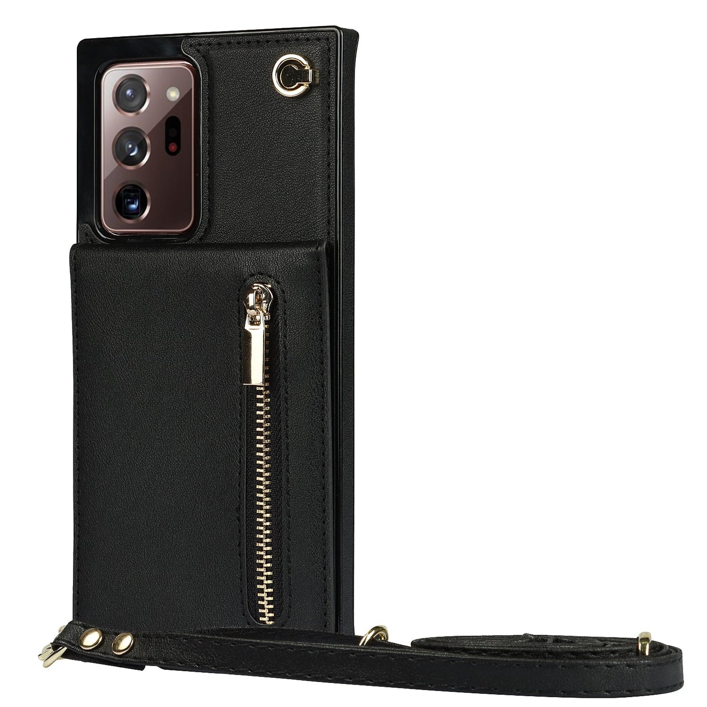 Nouvel étui portefeuille croisé avec fermeture éclair pour téléphone Samsung Note20 Ultra