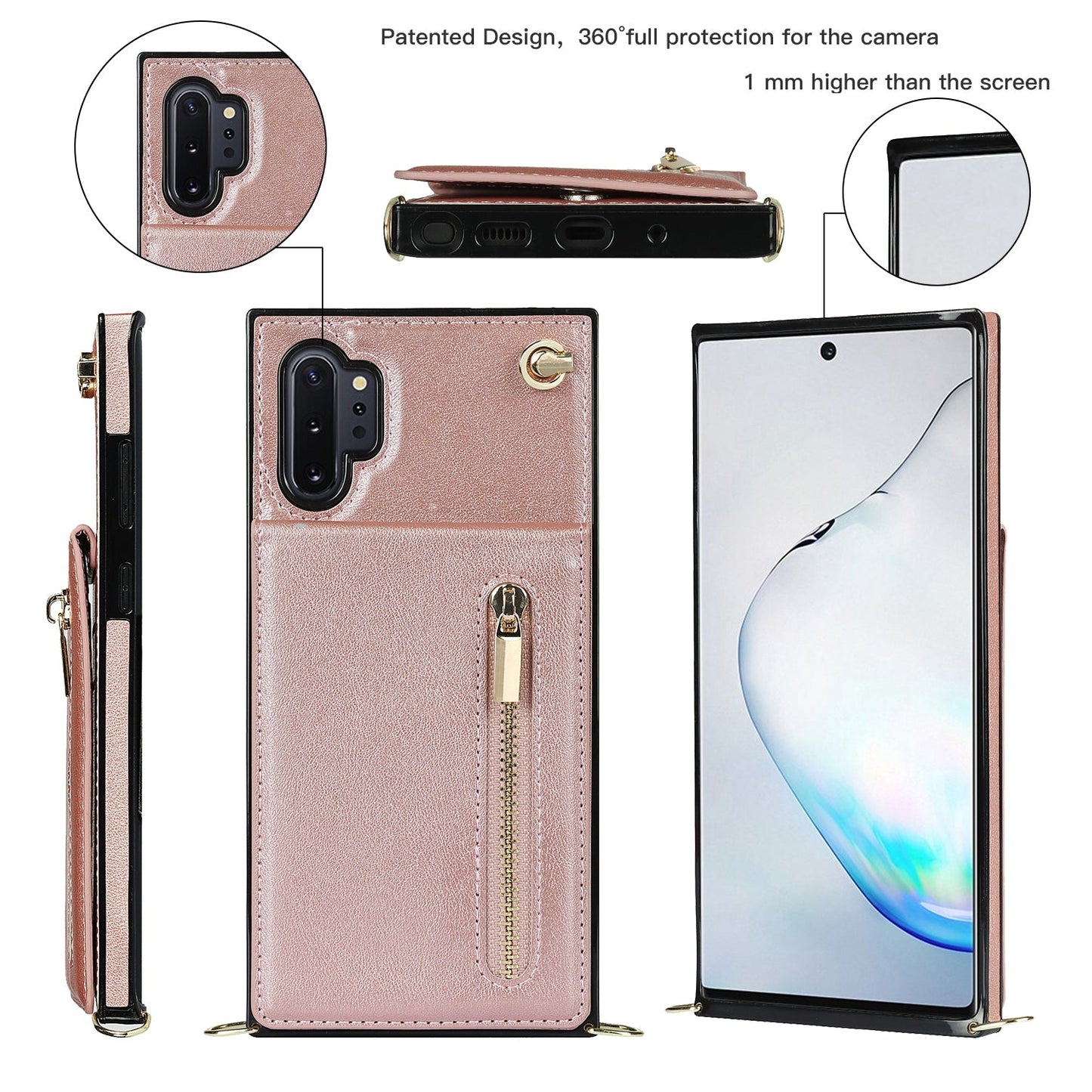 New Crossbody Zipper Wallet Phone Case For Samsung Note10 Plus