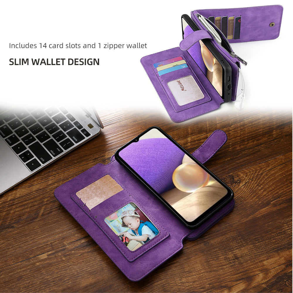 Multifunctional Magnetic Card Wallet Phone Case For Samsung A32 5G
