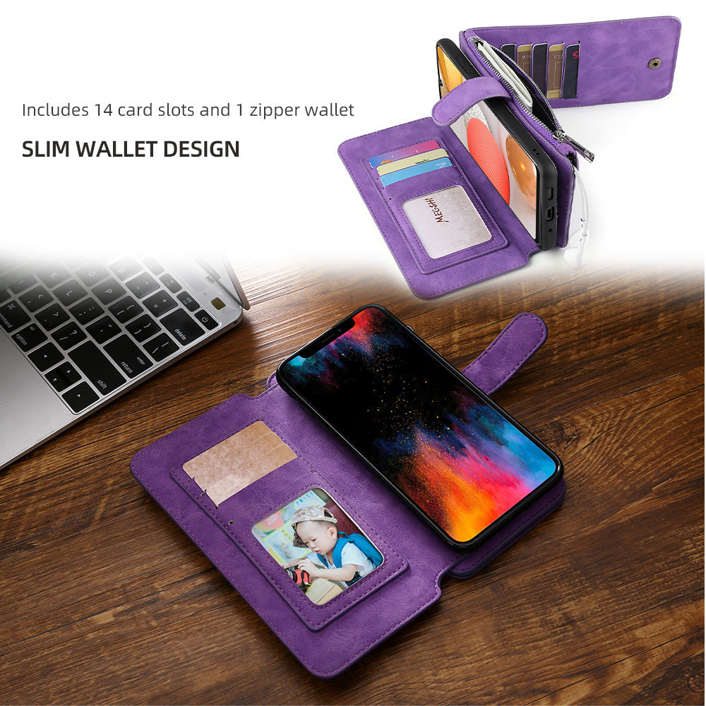 Multifunctional Magnetic Card Wallet Phone Case For Samsung A42 5G