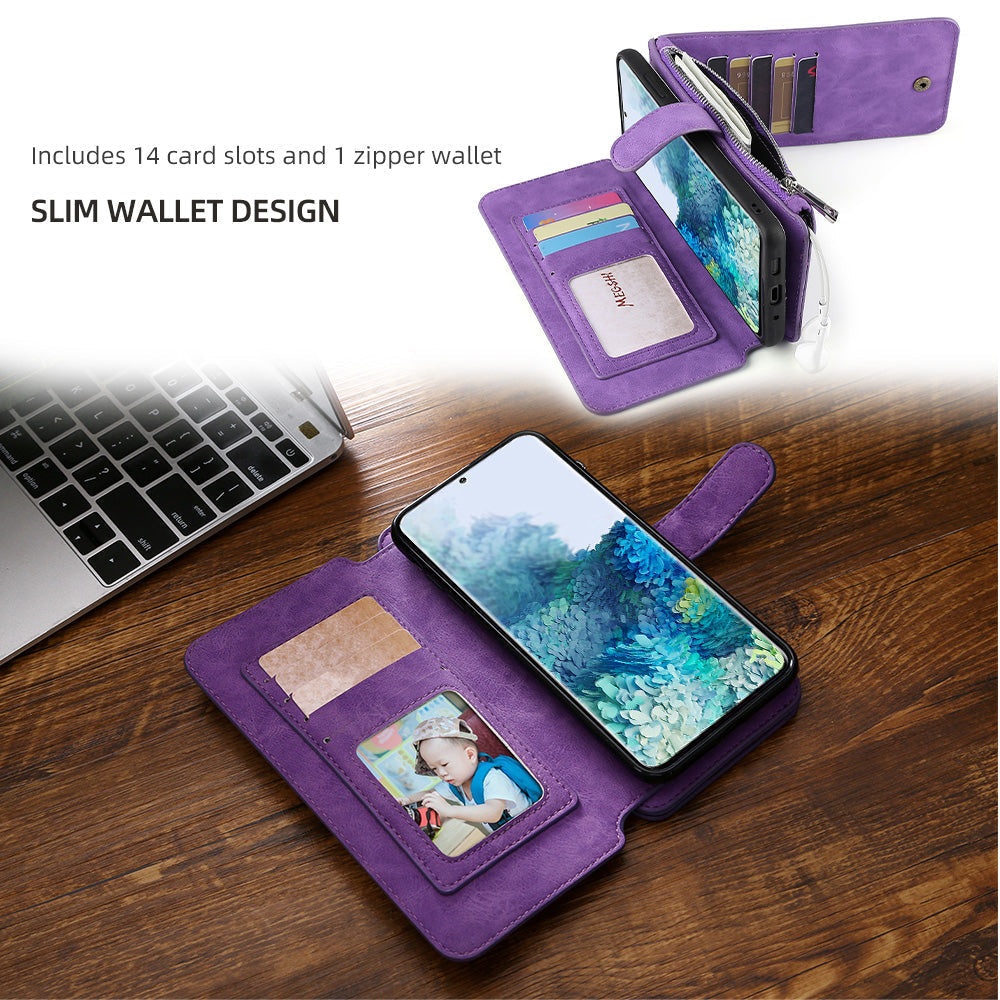 Étui de téléphone portefeuille magnétique multifonctionnel pour Samsung S21FE