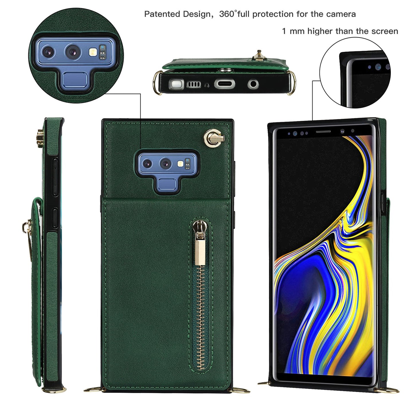 New Crossbody Zipper Wallet Phone Case For Samsung Note9