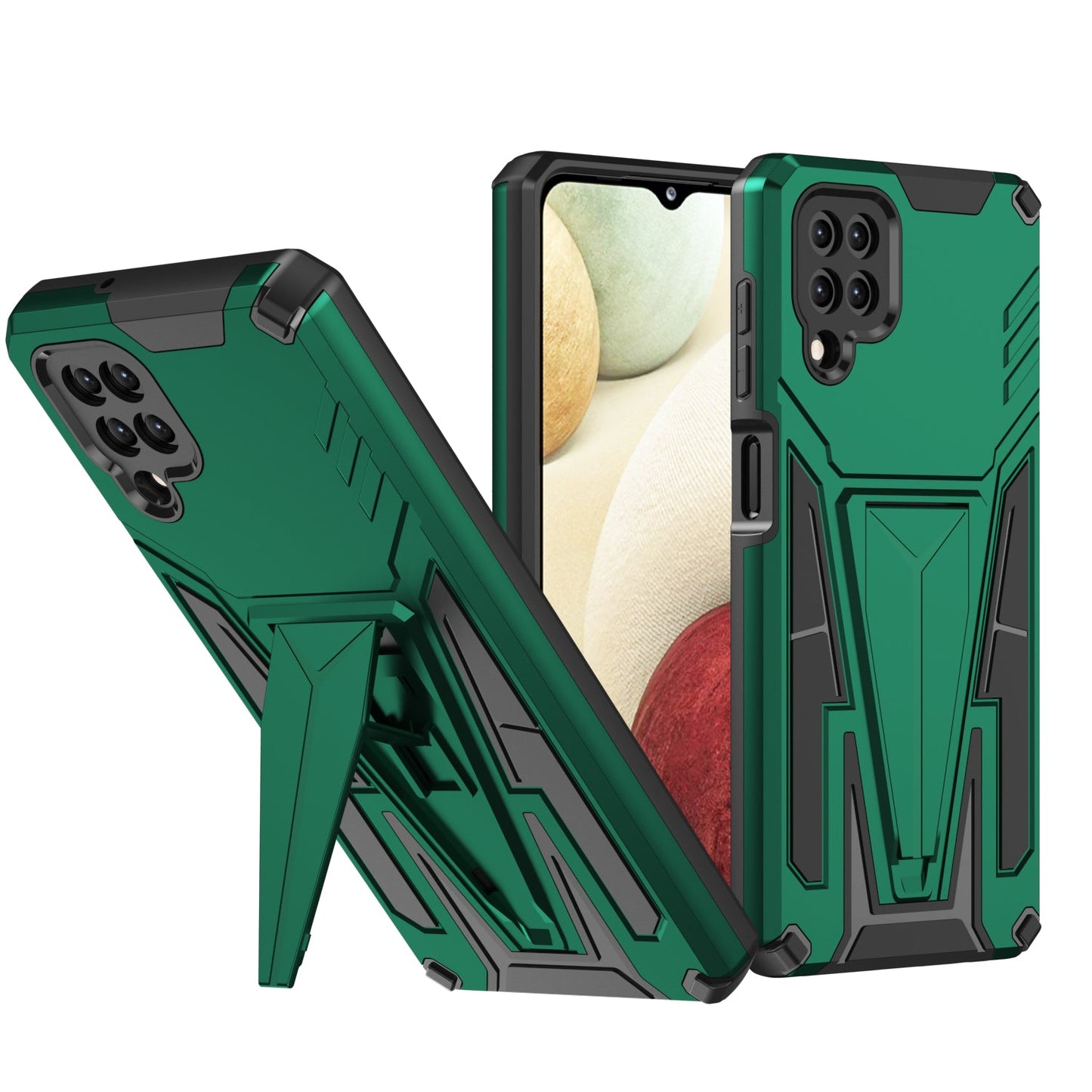Nouvelle Coque de Téléphone Magnétique Renforcée avec Support pour Samsung A12