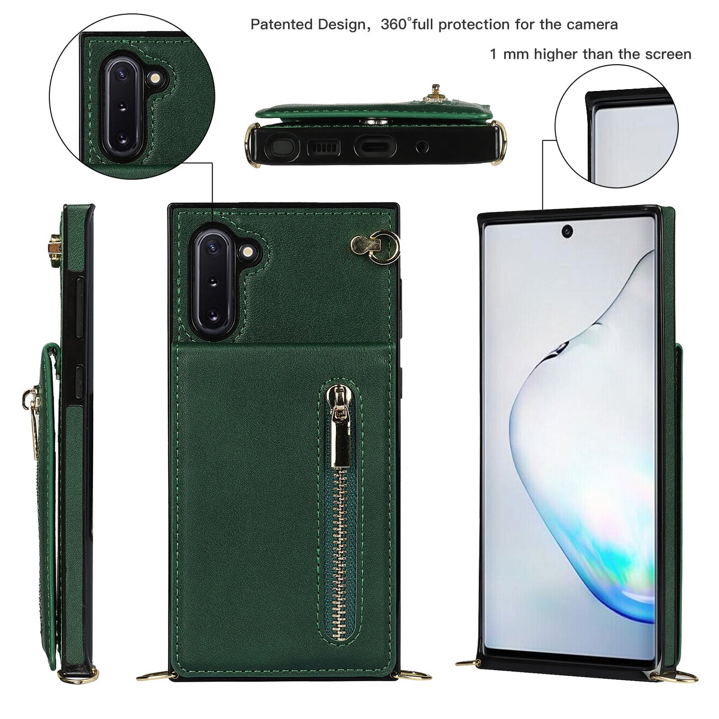 New Crossbody Zipper Wallet Phone Case For Samsung Note10