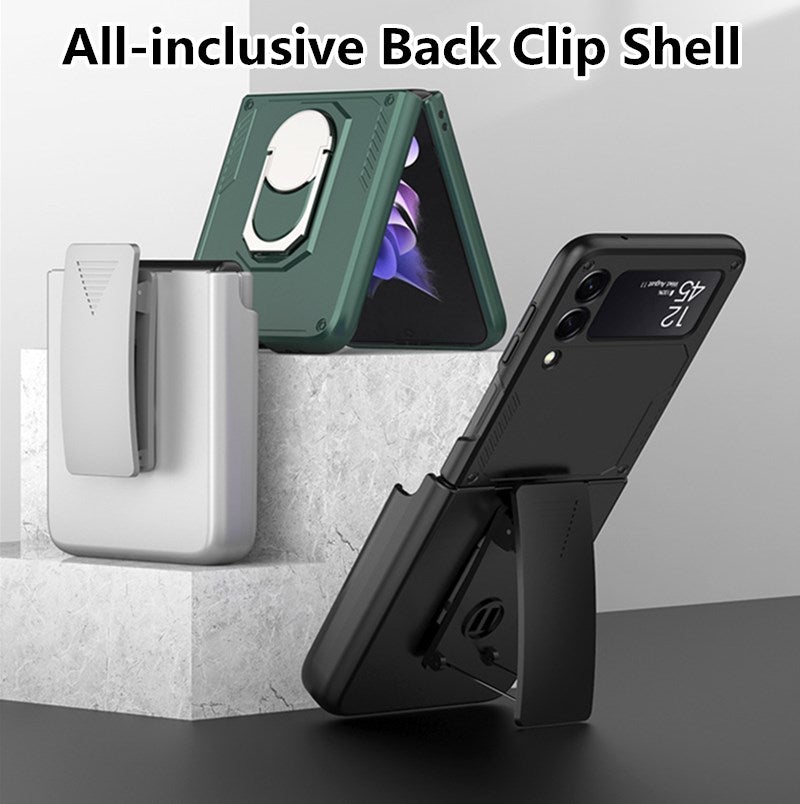 Coque Ultra Fine Pliable Anti-chute Tout Compris avec Clip Arrière pour Samsung Galaxy Z Flip3 5G