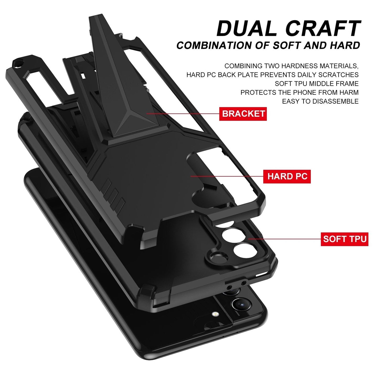 New Extraordinary Armor Bracket Magnetic Phone Case For Samsung S21FE