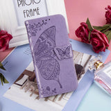 Luxury Embossed Butterfly Leather Wallet Flip Case For Samsung A Series