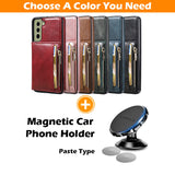 New Upgrade Multifunctional Wallet Zipper Phone Case  For Samsung S21FE