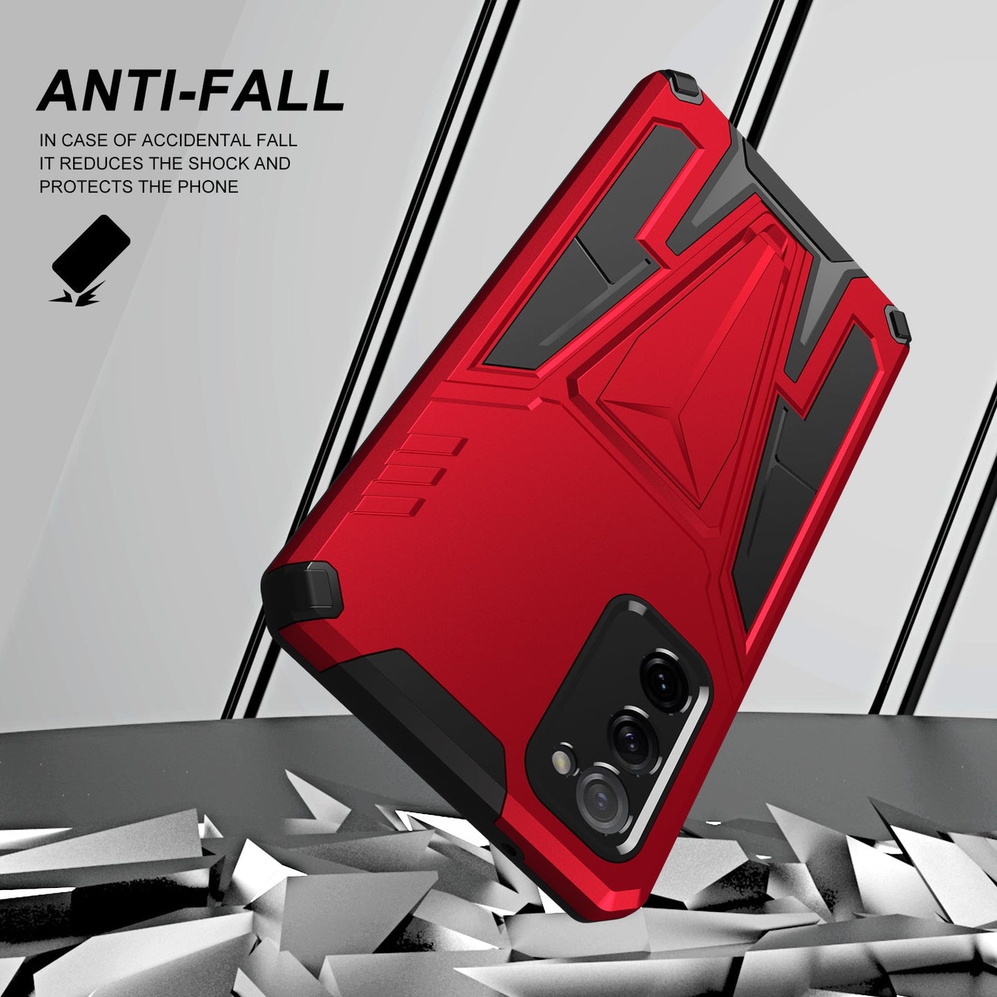 Nouvelle coque de téléphone magnétique avec support d'armure extraordinaire pour Samsung S20FE 4G/5G