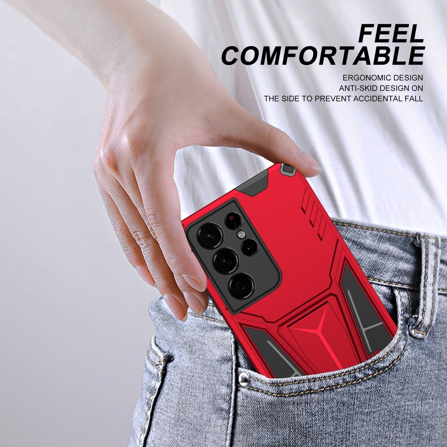 Nouvelle coque de téléphone magnétique avec support en armure extraordinaire pour Samsung S21 Ultra 5G