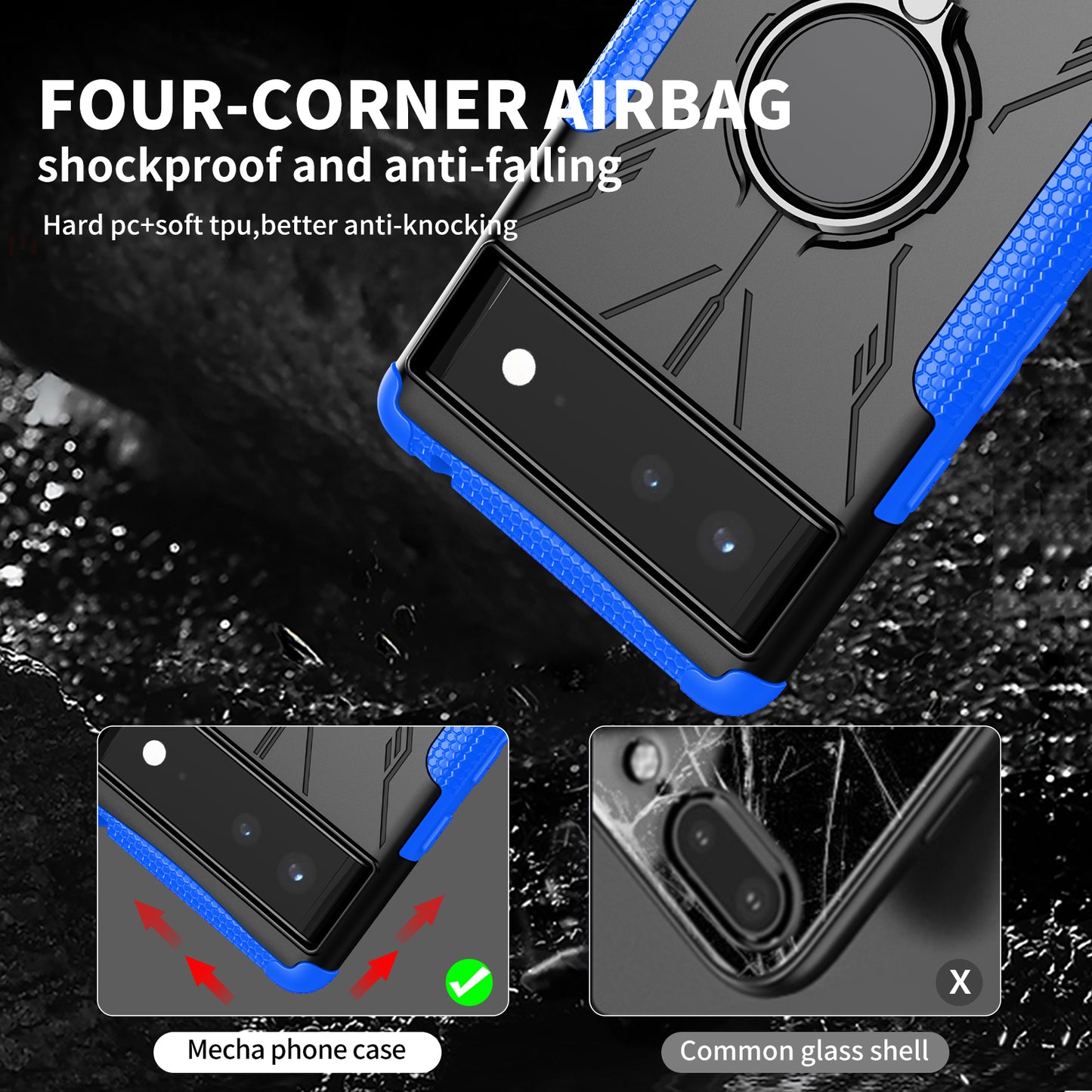 Coque Robot Defender 3 en 1 haute résistance pour Google Pixel 6