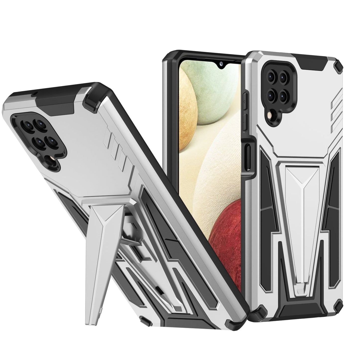 Nouvelle Coque de Téléphone Magnétique Renforcée avec Support pour Samsung A12