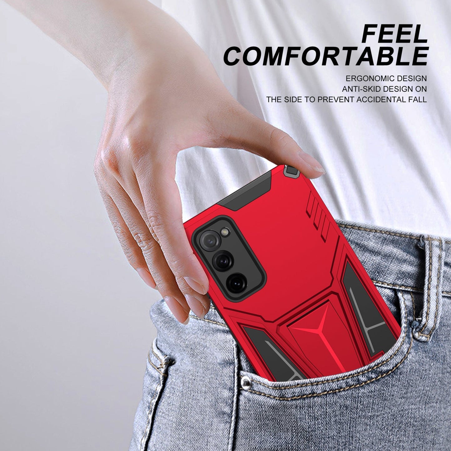 Nouvelle coque de téléphone magnétique avec support d'armure extraordinaire pour Samsung S20FE 4G/5G