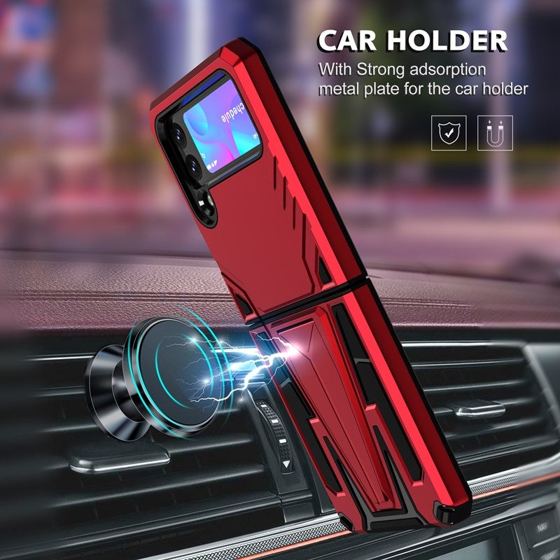 Nouvelle Coque de Téléphone Magnétique Renforcée pour Samsung Galaxy Z Flip3 5G
