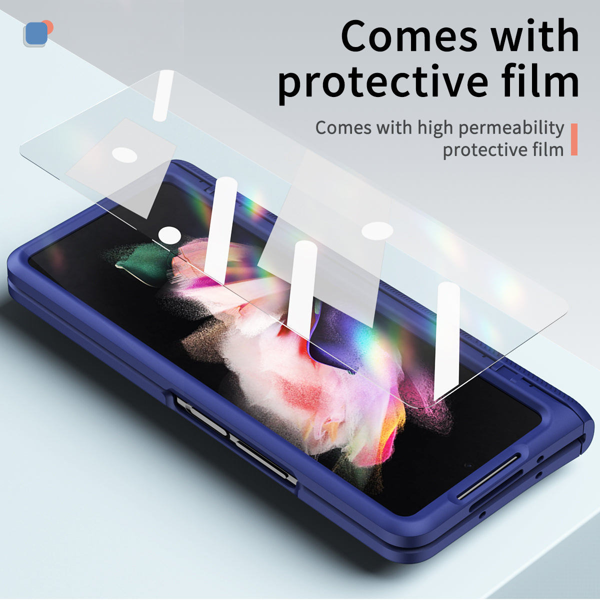 Étui de luxe avec charnière, béquille et support magnétique en métal pour Samsung Galaxy Z Fold3 5G