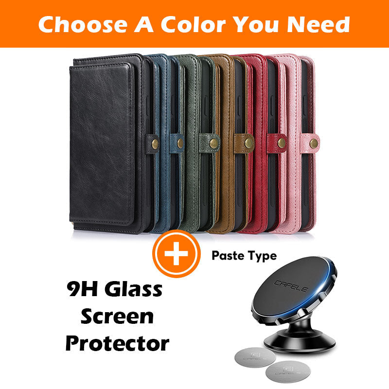 Multifunctional Split Magnetic Wallet Phone Case For Samsung S21FE