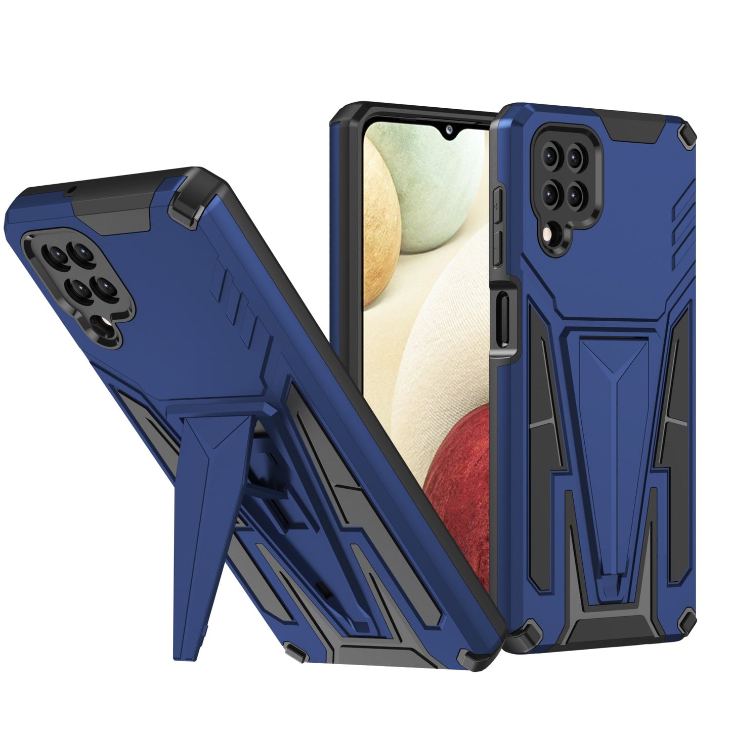 Nouvelle Coque de Téléphone Magnétique Renforcée avec Support pour Samsung A12