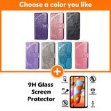 Luxury Embossed Butterfly Leather Wallet Flip Case For Samsung A01 (EU)
