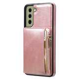 New Upgrade Multifunctional Wallet Zipper Phone Case  For Samsung S21FE