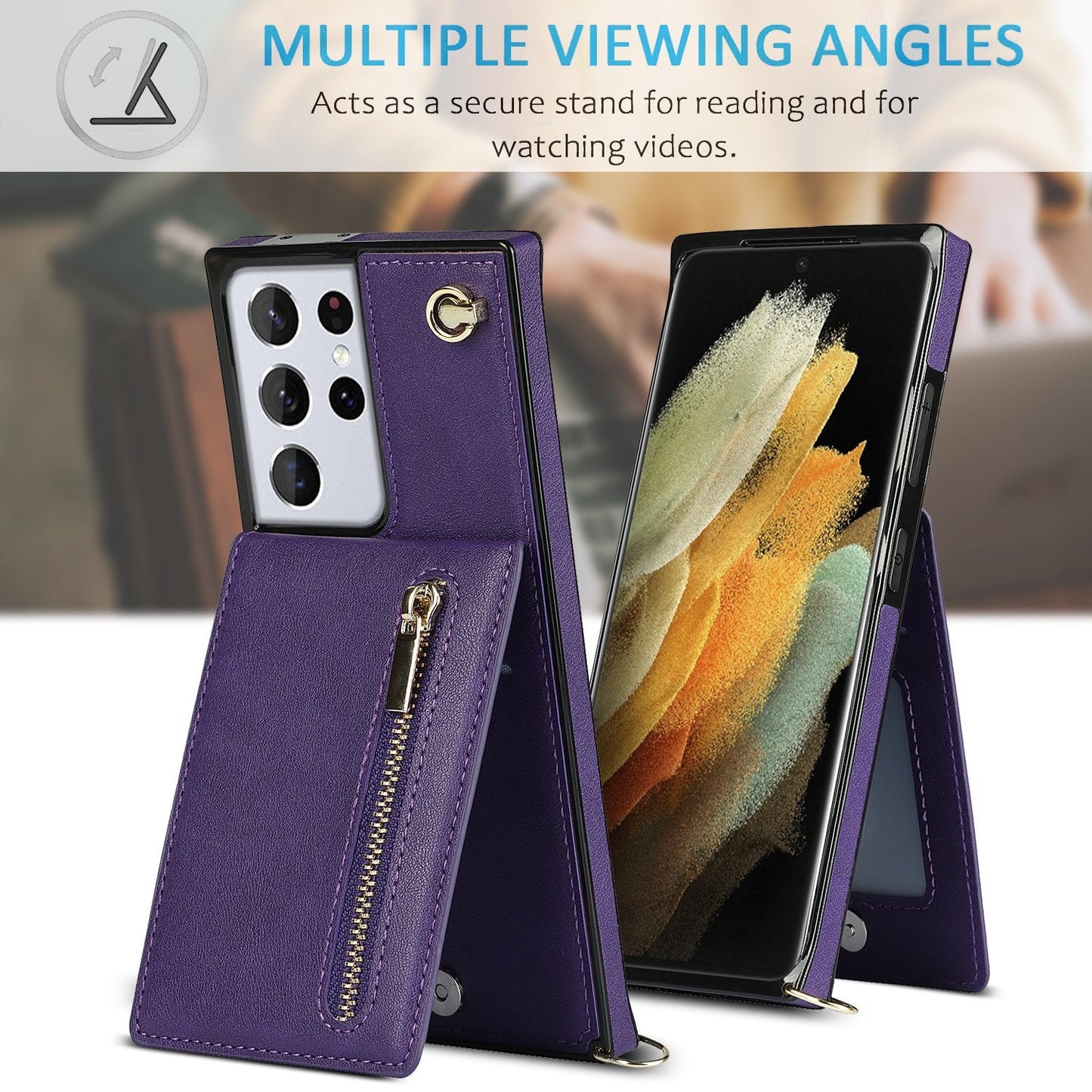 New Crossbody Zipper Wallet Phone Case For Samsung