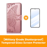 Luxury Embossed Butterfly Leather Wallet Flip Case for iPhone