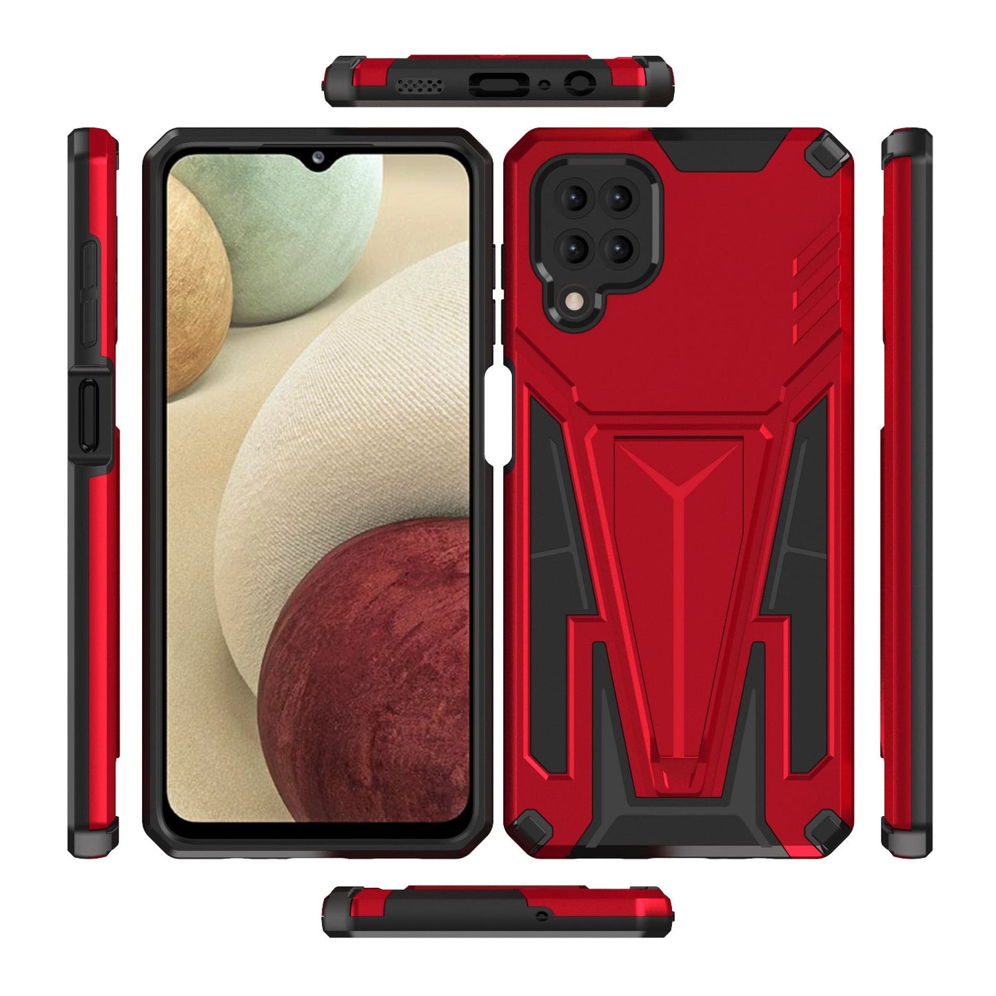 Nouvelle Coque de Téléphone Magnétique Renforcée avec Support pour Samsung A12