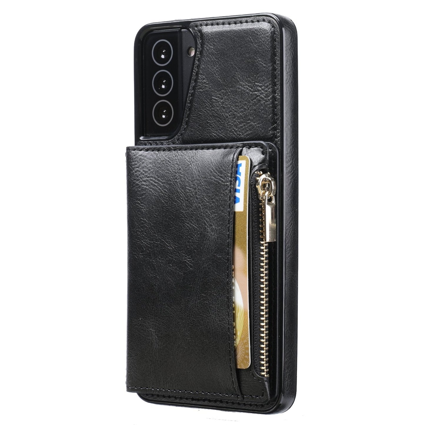 Nouvelle mise à niveau étui portefeuille multifonctionnel à fermeture éclair pour Samsung S21 Plus 5G